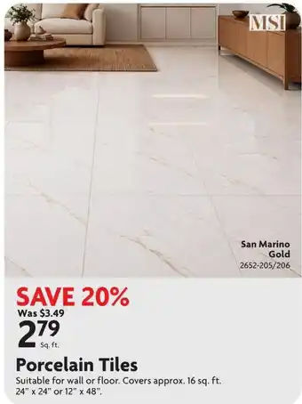 Home Hardware MSI Porcelain Tiles offer
