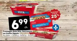 Val-Mont Fromages duos feta, bocconcini ou ricotta Saputo offer