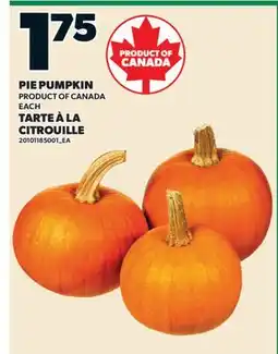 Valu-mart TARTE À LA CITROUILLE offer