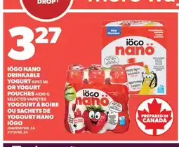 Valu-mart YOGOURT À BOIRE, 4X90 G OU SACHETS DE YOGOURT NANO IÖGO, 6X93 ML offer