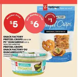 Valu-mart PRETZEL CRISPS SNACK FACTORY, 200 G OU GUACAMOLE PC, 227 G offer