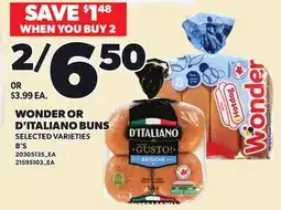 Loblaws WONDER OR D'ITALIANO BUNS, 8'S offer