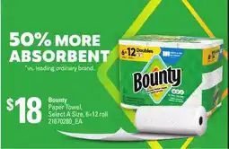 Loblaws BOUNTY PAPER TOWEL, 6=12 ROLL offer
