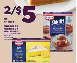 Loblaws SHIRRIFF PIE FILLINGS OR MOUSSE MIX offer