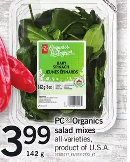 Loblaws PC ORGANICS SALAD MIXES offer