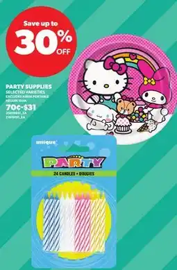 Loblaws PARTY SUPPLIES offer