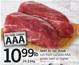 Loblaws BEEF TRI TIP STEAK offer