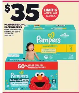 Loblaws PAMPERS ECONO PACK DIAPERS, 58-200'S offer