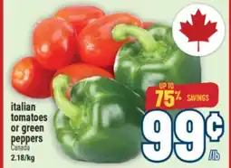 Marché Adonis italian tomatoes or green peppers offer