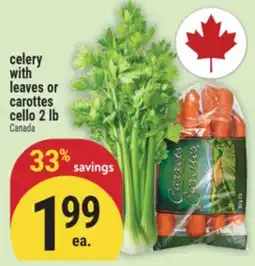Marché Adonis celery with leaves or carrots cello offer