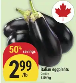 Marché Adonis italian eggplants offer