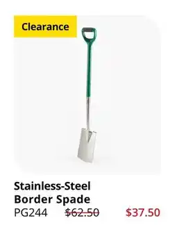 Lee Valley Tools Stainless-Steel Border Spade offer