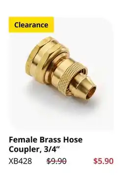Lee Valley Tools Female Brass Hose Coupler, 3/4 offer