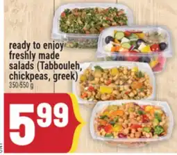 Marché Adonis freshly made salads (Tabbouleh, chickpeas, greek) offer