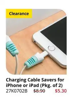 Lee Valley Tools Charging Cable Savers for iPhone or iPad (Pkg. of 2) offer