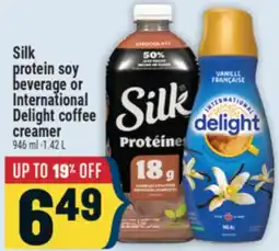 Marché Adonis Silk protein soy beverage or International Delight coffee creamer offer