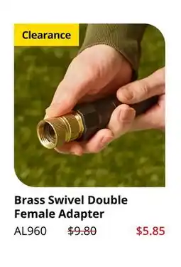 Lee Valley Tools Brass Swivel Double Female Adapter offer