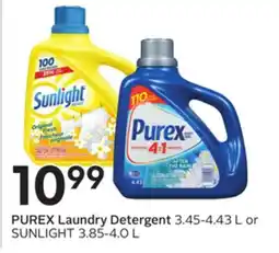 Sobeys PUREX Laundry Detergent 3.45-4.43 L or SUNLIGHT 3.85-4.0 L offer