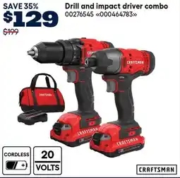 RONA Craftsman Drill and impact driver combo offer