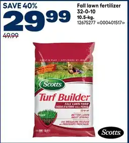 RONA Scotts Fall lawn fertilizer 32-0-10 offer