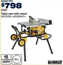 RONA DEWALT Table saw with stand offer