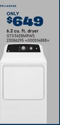 RONA GE 6.2 cu. ft. dryer offer