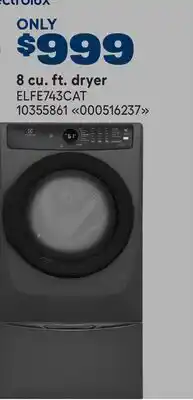 RONA Electrolux 8 cu. ft. dryer offer