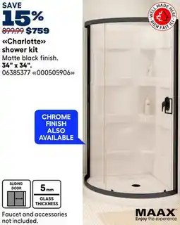 RONA MAAX Charlotte shower kit offer