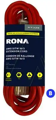 RONA All RONA red and orange outdoor extension cords offer