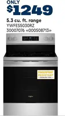 RONA Whirlpool 5.3 cu. ft. range offer