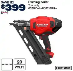 RONA CRAFTSMAN Framing nailer offer