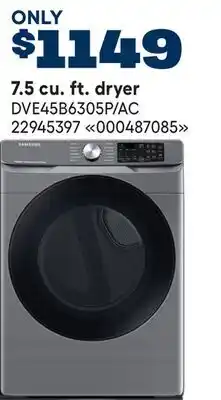 RONA 7.5 cu. ft. dryer offer