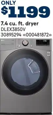 RONA LG 7.4 cu. ft. dryer offer