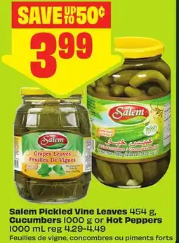 FreshCo Salem Pickled Vine Leaves 454 g, Cucumbers 1000 g or Hot Peppers 1000 mL offer