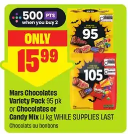 FreshCo Mars Chocolates Variety Pack 95 pk or Chocolates or Candy Mix 1.1 kg offer