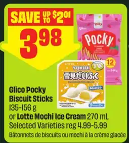 FreshCo Glico Pocky Biscuit Sticks 135-156 g or Lotte Mochi Ice Cream 270 mL Selected Varieties offer