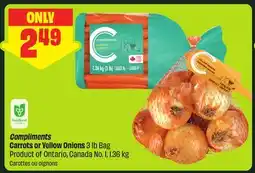 FreshCo Compliments Carrots or Yellow Onions 3 lb Bag Product of Ontario, Canada No. 1, 1.36 kg offer