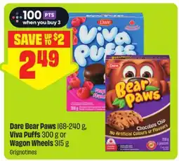 FreshCo Dare Bear Paws 168-240 g, Viva Puffs 300 g or Wagon Wheels 315 g offer