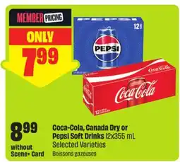 FreshCo Coca-Cola, Canada Dry or Pepsi Soft Drinks 12x355 mL Selected Varieties offer