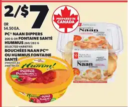 Independent Grocer PC NAAN DIPPERS 200 G OR FONTAINE SANTÉ HUMMUS 260/283 G offer