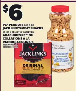 Independent Grocer PC PEANUTS, 700 G OR JACK LINK'S MEAT SNACKS offer