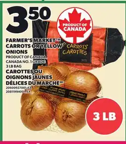 Independent Grocer FARMER'S MARKET CARROTS OR YELLOW ONIONS, 3 LB BAG offer
