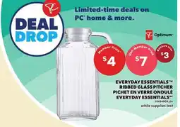 Independent Grocer EVERYDAY ESSENTIALS RIBBED GLASS PITCHER offer