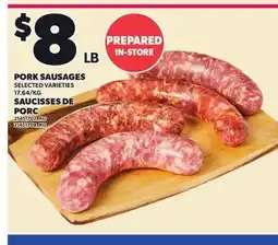Independent Grocer PORK SAUSAGES offer