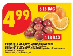 No Frills FARMER'S MARKET MCINTOSH APPLES, 4 LB BAG or FARMER'S MARKET ORANGES, 3 LB BAG offer