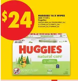 No Frills HUGGIES 16 X WIPES, 560-1152's offer