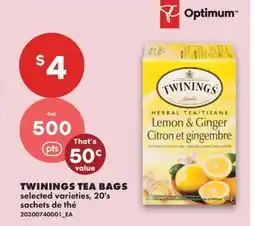 No Frills TWININGS TEA BAGS, 20's offer