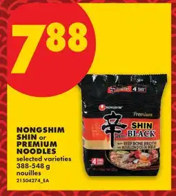 No Frills NONGSHIM SHIN or PREMIUM NOODLES offer
