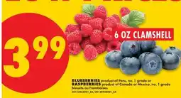 No Frills BLUEBERRIES OR RASPBERRIES, 6 OZ CLAMSHELL offer