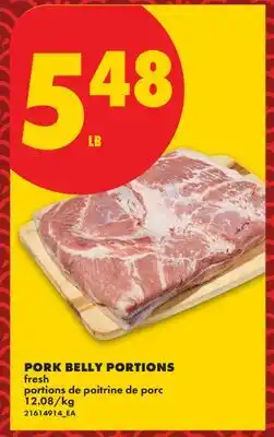 No Frills PORK BELLY PORTIONS offer